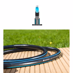 Long Flexible Six Layer Garden Black Hose Hosepipe 1/2" / 3/4" / 1" Diameter - 1" 25m