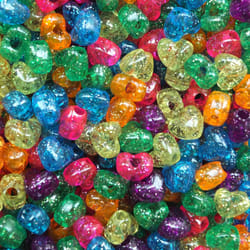 BeadExplosion Heart Beads Bright Glitter Sparkle Mix Pony Beads Pk50 Made in USA  B07783  Multicolor