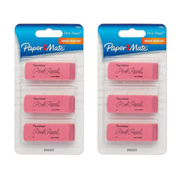 Paper Mate Pink Pearl Erasers  Medium  3 Count 2-Pack