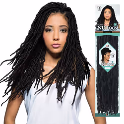 Bobbi Boss Synthetic Hair Crochet Braids African Roots Braid Collection Nu Locs 18"" (4-PACK  1B)