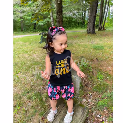 Baby Girl 1st Birthday Outfit Baby First Birthday Clothes Girl Wild One Outfit (12-18 Months Black-Wild One)