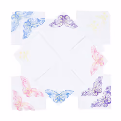 Selected Hanky Women's Cotton Handkerchiefs with Butterfly Lace at Corner  Ladies Hankies 12 Pcs