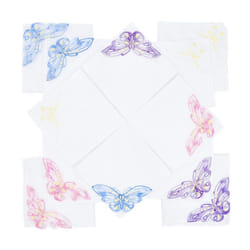 Selected Hanky Women's Cotton Handkerchiefs with Butterfly Lace at Corner  Ladies Hankies 12 Pcs
