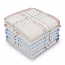 Selected Hanky 100% Cotton Men's Handkerchief 6 Piece Gift Set