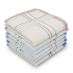Selected Hanky 100% Cotton Men's Handkerchief 6 Piece Gift Set