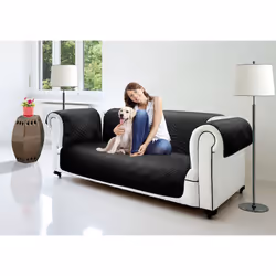 Sofa Cover Couch Slipcovers, Double side, Protector for Dog, Hair, Waterproof, Furniture, Different sizes and colours - 3 Seats, Black/Grey