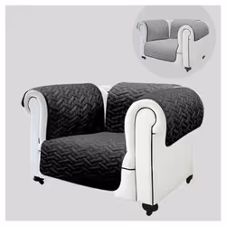 Sofa Cover Couch Slipcovers, Double side, Protector for Dog, Hair, Waterproof, Furniture, Different sizes and colours - Individual, Black/Grey