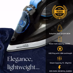 Cordless Steam Iron STARLYF, 2-in-1, 2400W, 360Âº, Rechargeable
