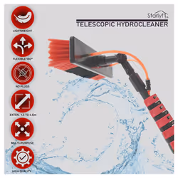 Telescopic Cleaning Brush, Water Powered, Soap Dispenser, Cleaning Solar Panels, Window Cleaning, Squeegee, For Trucks, Boats, Bus, Ca - Up to 4.6 Mts