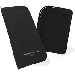 Hair Straightener Case & Heat-Proof Silicone Mat Pack for Curling Tongs/Wands/Irons by j&m - Fits ghd, BaByliss & Larger Straighteners - Zip-Up Travel