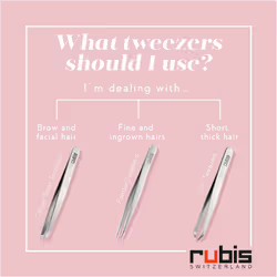 Rubis Classic Stainless Steel Slanted Tweezers for Precise Eyebrows and Hair Removal  1K109  Made in Switzerland  Blue