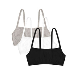 Fruit of the Loom girls cotton Spaghetti Strap Sport Bra, Black HueWhitegrey, 38