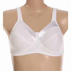 Fruit of The Loom Womens Seamed Soft Cup Wirefree Cotton with Satin Trim Bras  White  44D US