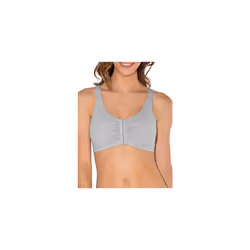 Fruit of the Loom Women's Front Close Sports Bra-Cotton Blend  Easy Fit & Built-Up Support  Heather Grey  44