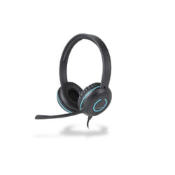 Cyber Acoustics AC5002 headphones/headset Wired Head-band Office/Call center Black, Blue