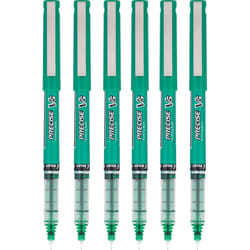 Pilot Precise V5 Roller Ball Stick Pens  0.5mm  Extra Fine  Green Ink  6-Count