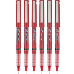 Pilot Precise V5 Stick Rolling Ball Pens  Extra Fine Point  Red Ink  6 Pack