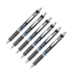 Pentel EnerGel Deluxe RTX Retractable Liquid Gel Pen  0.7mm Medium Line  Needle Tip  Black  Pack of 6
