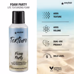 SexyHair Texture Foam Party Lite Texturizing Foam  5.2 Oz - Packaging may vary