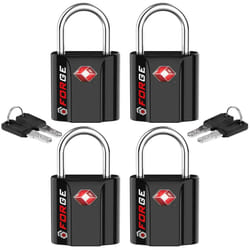 Black 4 Pack TSA Approved Travel Luggage Locks Ultra-Secure Dimple Key Travel Locks with Zinc Alloy Body