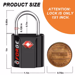 Black 4 Pack TSA Approved Travel Luggage Locks Ultra-Secure Dimple Key Travel Locks with Zinc Alloy Body
