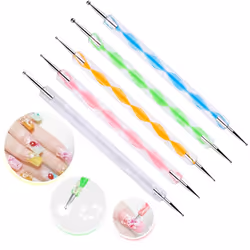 5 pc 2 Way Dotting Pen Tool Nail Art Tip Dot Paint Manicure kit 5PC
