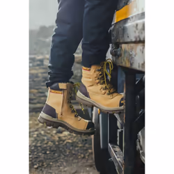 ) Caterpillar Premier Nubuck Honey Safety Boots - Gold, 9 (Adults' - Additional view 5