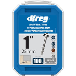 Kreg SML-C1-100 Zinc Pocket Screws  1 Inch #8 Coarse Thread  Maxi-Loc Head (100 Count)