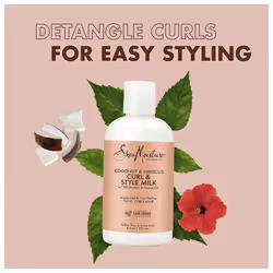 Shea Moisture Coconut & Hibiscus Curl & Style Milk  8 Fl Oz (Pack of 2)