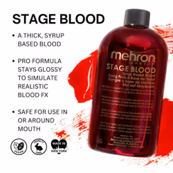 Mehron Makeup Stage Blood | Edible Fake Blood Makeup for Stage  Costume  Cosplay (16 oz) (Bright Arterial)
