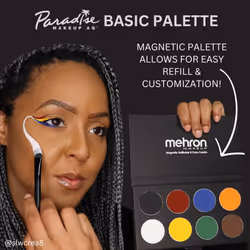 Mehron Makeup Paradise Makeup AQ 8 Color (TYPE) Palette | Magnetic Refillable Body Paint & Face Paint Palette | Professional Water Activated Makeup fo