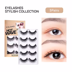 Eyelashes,3D False Eyelashes,Waterproof and Fluffy,Handmade,Eyelashes Natural Look,Reusable Natural Eyelashes,Cruelty Free,5 Pairs (SD77)