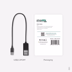 Plugable Technologies 2-in-1 USB Splitter with Dual USB 2.0 Ports, Compatible with Windows, Linux, macOS, Chrome OS, USB Multiport Hub for Laptops - Additional view 5
