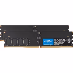Crucial CT2K64G64C52CU5, 128 GB, 2 x 64 GB, DDR5, 288-pin DIMM, Black