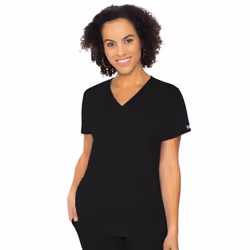 Med couture Touch Womens V-Neck Knit Back Top Black 4X-Large