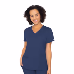 Med couture Touch Womens V-Neck Knit Back Top  Navy  3X-Large