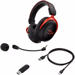 HyperX Cloud II Wireless - Gaming Headset for PC, PS4, Switch, Long Lasting Battery Up to 30 Hours, 7.1 Surround Sound, Memory Foam, Detachable Noise