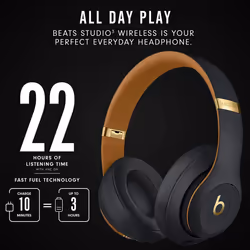 Beats Studio3 Wireless Noise Cancelling Over-Ear Headphones - Apple W1 Headphone Chip, Class 1 Bluetooth, 22 Hours of Listening ..