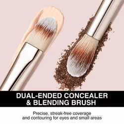 KISS NEW YORK Professional Dual Ended Concealer & Blending Brush  Flat Concealer Brush for Imperfection & Even Coverage  Small Area Even Application f