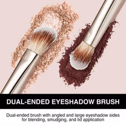 KISS NEW YORK Professional Dual Ended Eyeshadow Brush  Angled & Large Brush for Precise Shaping  Smudging Eyeshadow Application  Blending & Set Target
