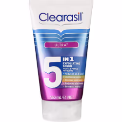 Clearasil Ultra 5-in-1 Exfoliating Scrub, Shrinks Spot Size - 150ml