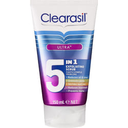 Clearasil Ultra 5-in-1 Exfoliating Scrub, Shrinks Spot Size - 150ml