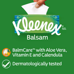 Kleenex Balsam Facial Tissues,  Dermatologically tested (Pack of 12 Tissue Boxes)