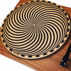 TAZstudio Premium slipmat - Cork Turntable Mat for Better Sound Support on Vinyl LP Record Player - Cork mat Original Art Design - Psychedelic Geometr