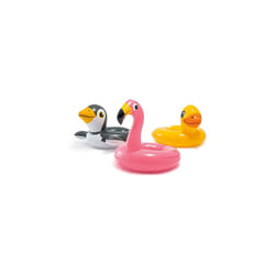 Intex, 43234-2327 3 Pack 59220EP - Animal Head Split Ring Pool Floats Bundle Includes Frog, Duck, Penguin, Giraffe, Frog, Penguin
