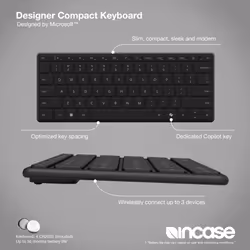 Incase Designed by Microsoft Designer Compact keyboard Universal Bluetooth QWERTY English Black