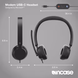 Incase Designed by Microsoft Modern USB-C Headset Wired Head-band Office/Call center USB Type-C Black - Additional view 4