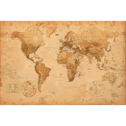 World Map (Antique) Art 24x36 Poster