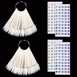 100 ps Nail Swatch Sticks with Number Stickers Nail Color Display Stiletto Tips Fan-shaped Nail Polish Practice Sticks Nai ...