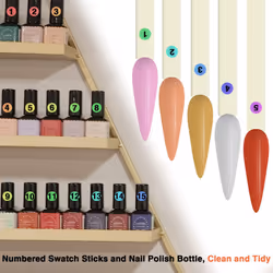 100 ps Nail Swatch Sticks with Number Stickers  Nail Color Display Stiletto Tips  Fan-shaped Nail Polish Practice Sticks  Nail Art Display Nail Color